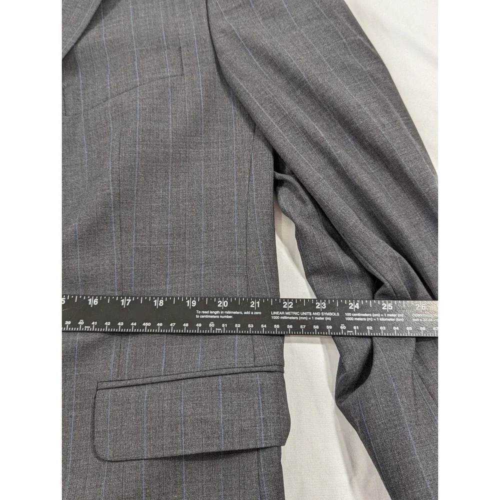 Stafford Blazer Sport Coat Jacket Classic Fit  43R Wool Blend Gray Subtle Stripe